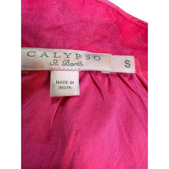 CALYPSO St. Barth Dress Silk Pink Slip Dress Cap Sleeve A Line Size S EUC - Picture 5 of 7
